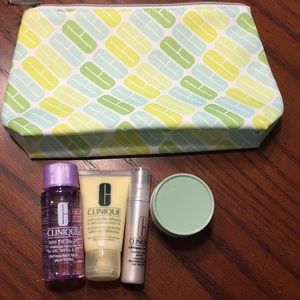 Clinique bag and beauty products